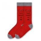 K. Bell Socks Men's "Talk Nerdy To Me" on Red Crew Sock Size: 10-13