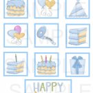 Happy Birthday Blue/Green - 10 piece set