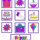 Happy Birthday Purple - 10 piece set