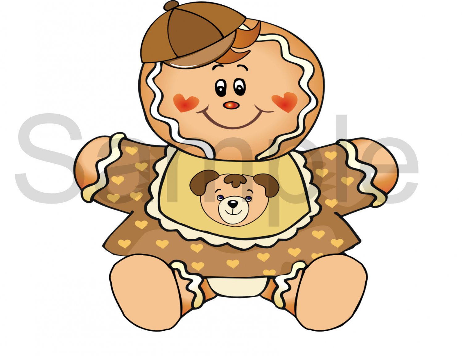 Gingerbread Baby Boy - Printed Paper Piece