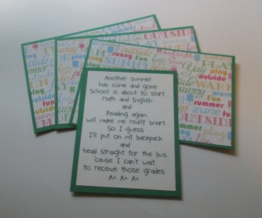 School 1 - Title/Saying Mat Set
