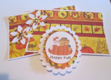 Happy Fall Ghost and Scarecrow a - 5 pc Embellishment Set