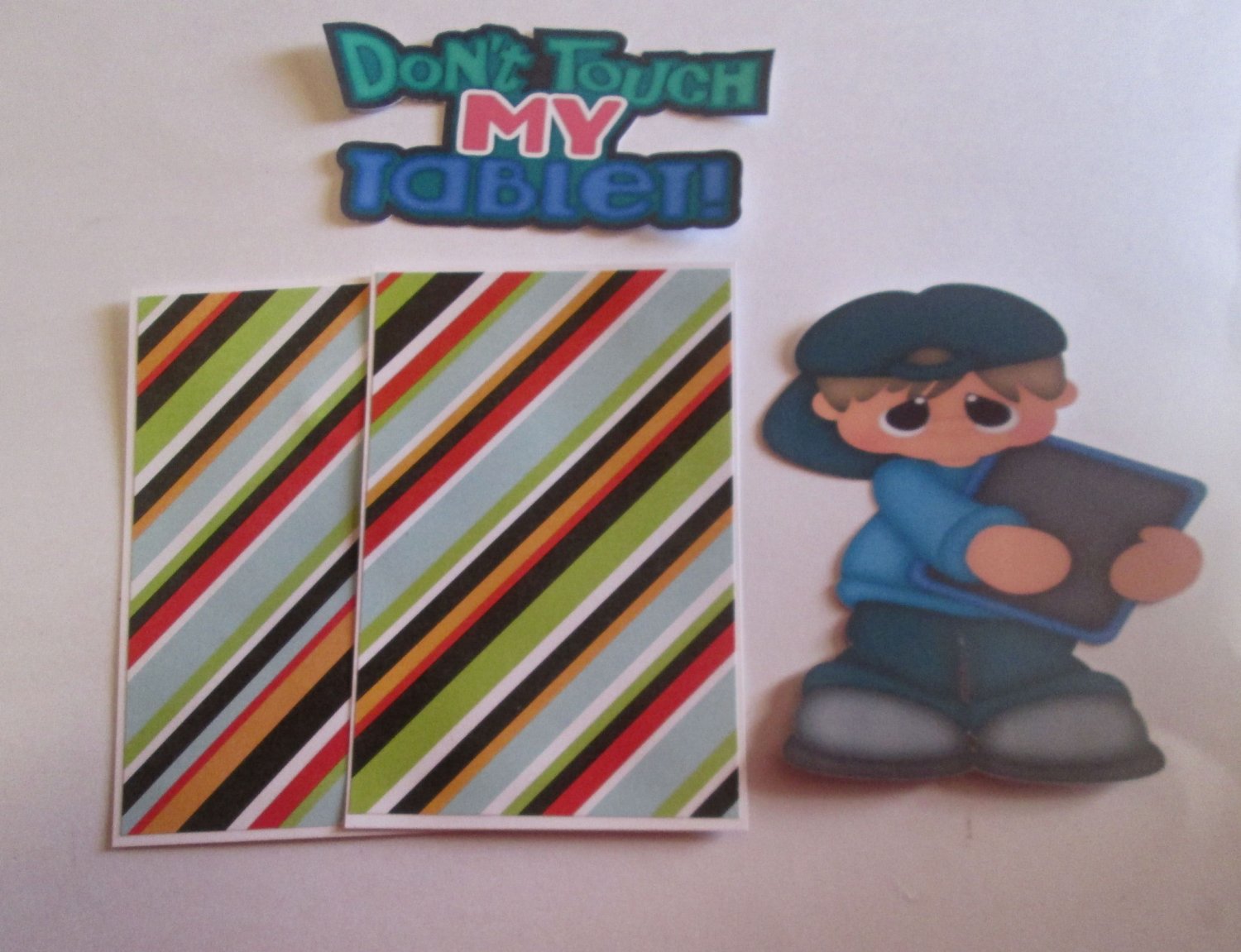 Don't Touch My Tablet Boy - Printed Piece/Title & Mats set