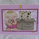 Free Puppies Boy - 5x7" Greeting Card with envelope