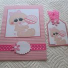 Baby Girl 3 - 5x7" Greeting Card with Matching Tag and envelope