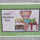 Happy Birthday Dad Bear w/cake - 5x7" Greeting Card with envelope