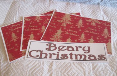 Beary Christmas a - 4pc Mat Set
