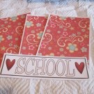 School w/Heart  - 4pc Mat Set