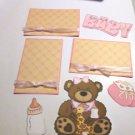 Baby Girl Bear a3 - Printed Piece/Title & Mats set