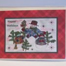 Happy Holidays 3 Snowmen - 5x7" Greeting Card with envelope