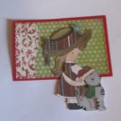 Christmas Girl w/Cat c53 Sewn Mat and Piece - Mat Set Christmas Girl w/Cat c53 Sewn Mat and Piece - Mat Set