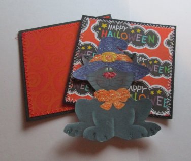 Glittered Black Cat a19 Sewn Mat and Piece - Mat Set