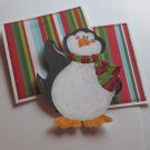 Glittered Penquin a8 Sewn Mat and Piece - Mat Set