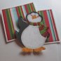 Glittered Penquin a8 Sewn Mat and Piece - Mat Set