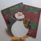 Glittered Penquin a41 Sewn Mat and Piece - Mat Set
