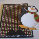 l34 Glittered Penquin - Sewn Mat and Piece - Mat Set