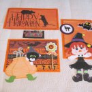 Happy Halloween Witch and Cat a - Mat Set Happy Halloween Witch and Cat a - Mat Set
