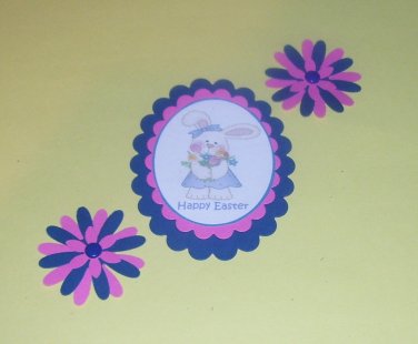 Happy Easter Bunny Flowers - 3 pc Embellishment Set