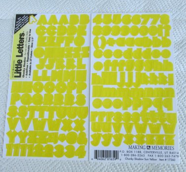 Making Memories Chunky Shadow Sun Alphabet Yellow