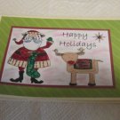 Happy Holidays Santa and Deer b - 5x7" Greeting Card with envelope Happy Holidays Santa and Deer b - 5x7" Greeting Card with envelope