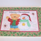 Merry Christmas Bear and Snowman - 5x7" Greeting Card with envelope