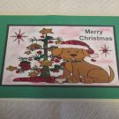 Merry Christmas Dog w/Tree a - 5x7" Greeting Card with envelope Merry Christmas Dog w/Tree a - 5x7" Greeting Card with envelope