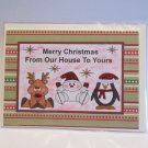 Merry Christmas From Our House all 3 - 5x7" Greeting Card with envelope