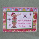Merry Christmas From Our House Reindeer - 5x7" Greeting Card with envelope