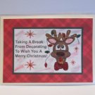 Taking A Break from Decorating Deer Head - 5x7" Greeting Card with envelope Taking A Break from Decorating Deer Head - 5x7" Greeting Card with envelope