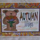 Autumn Wishes Bear - 5x7" Greeting Card with envelope