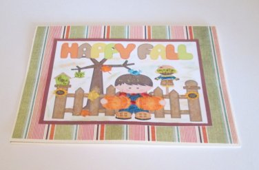 Happy Fall Boy - 5x7" Greeting Card with envelope