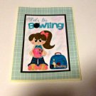 Let's Go Bowling Girl - 5x7" Greeting Card with envelope
