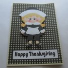 Happy Thanksgiving Girl - 5x7" Greeting Card with envelope