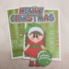 Merry Christmas Girl Ornament - Mat Set