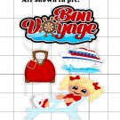 Bon Voyage Girl -White Border Printed Piece Set