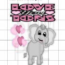Love You Tons Boy Elephant- White Border Printed Piece Set