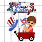Red White and Cute Boy - White Border Printed Piece Set