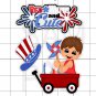 Red White and Cute Boy - White Border Printed Piece Set