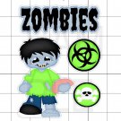 Zombies Boy - White Border Printed Piece Set