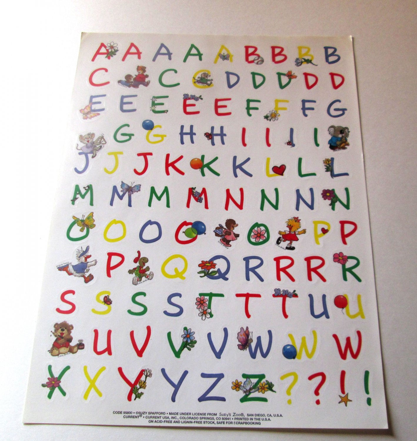 Suzy Zoo Alphabet Stickers