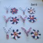 Set 6 - Handmade Flowers and Paper Clips - 12 pc set
