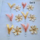 Set 9 - Handmade Flowers and Paper Clips - 12 pc set