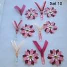 Set 10 - Handmade Flowers and Paper Clips - 12 pc set