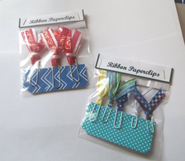 Set 12 - Handmade Ribbon Paper Clips