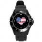 I Love USA Flag Plastic Sport Watch In Black