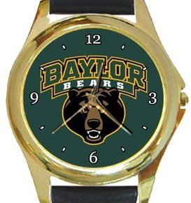 Baylor University Bears Gold Metal Watch