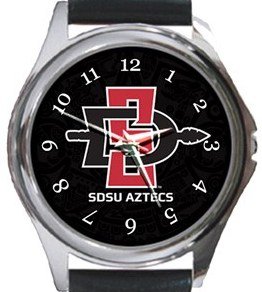 San Diego State Aztecs Round Metal Watch