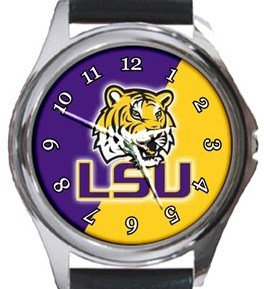 Louisiana State University LSU Round Metal Watch