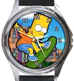 Bart Simpson Round Metal Watch