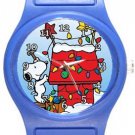 Snoopy Light Up For Christmas Blue Plastic Watch